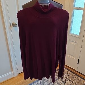 Chico's Rich Burgundy Knit Turtleneck Top